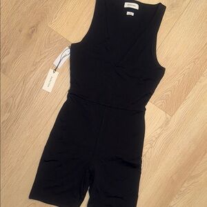 Babaton Black Sleeveless Romper